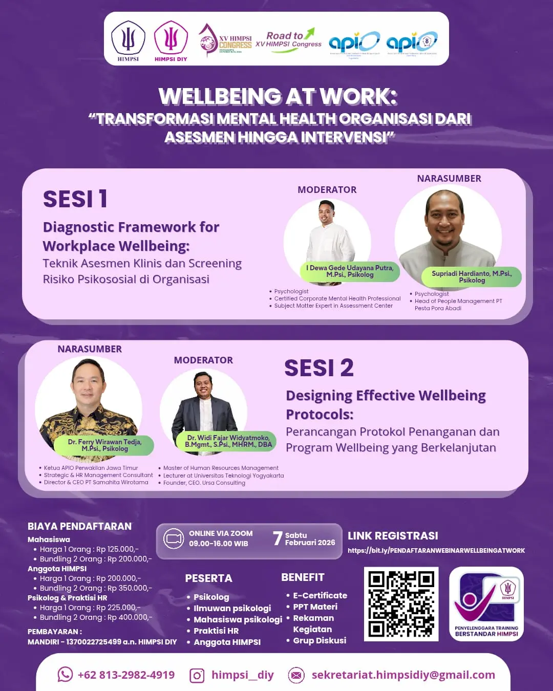 Road to XV HIMPSI Congress 2026  Webinar Wellbeing at Work