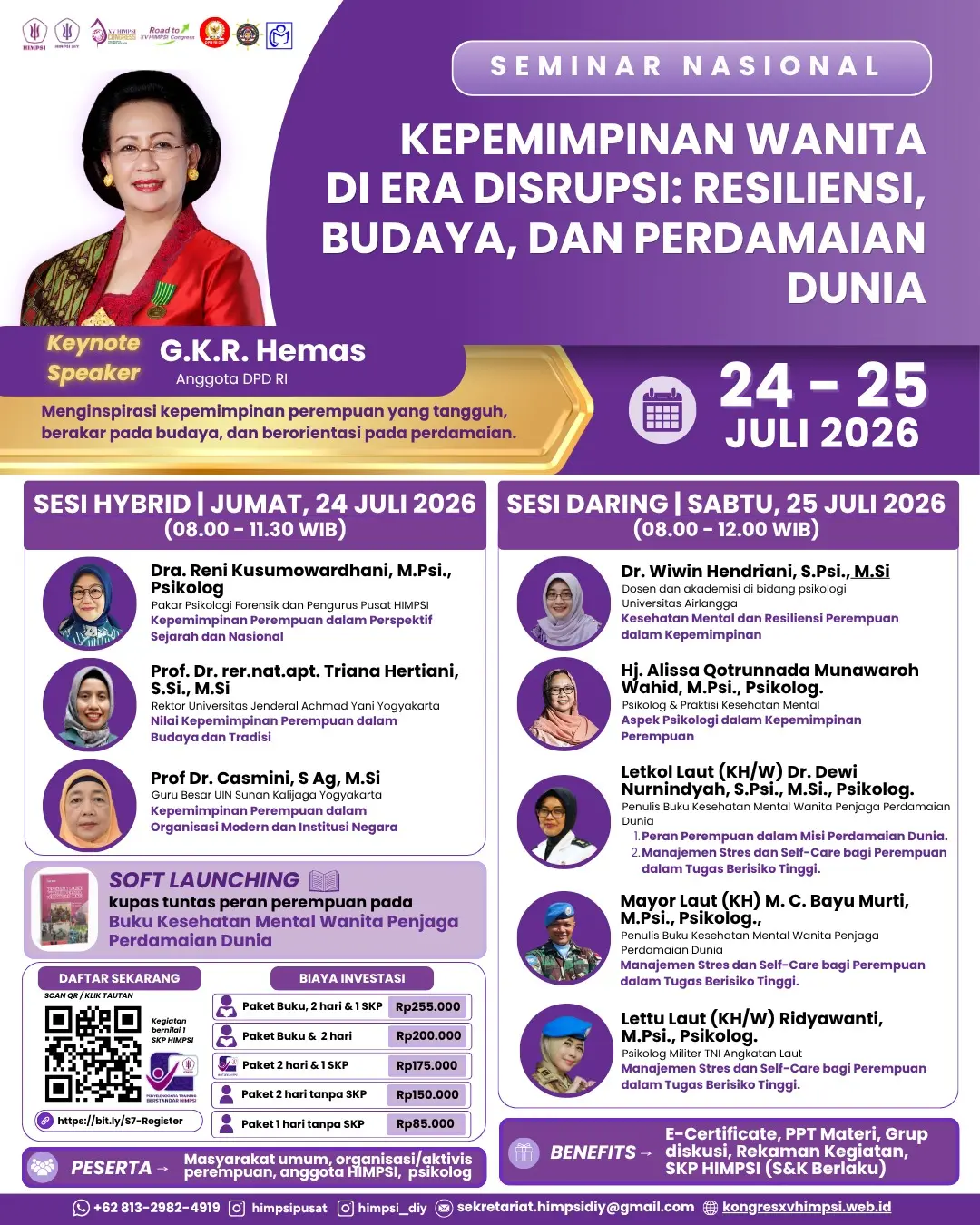 🌸 Seminar Nasional Kepemimpinan Perempuan di Era Disrupsi Resiliensi, Budaya, dan Perdamaian Dunia